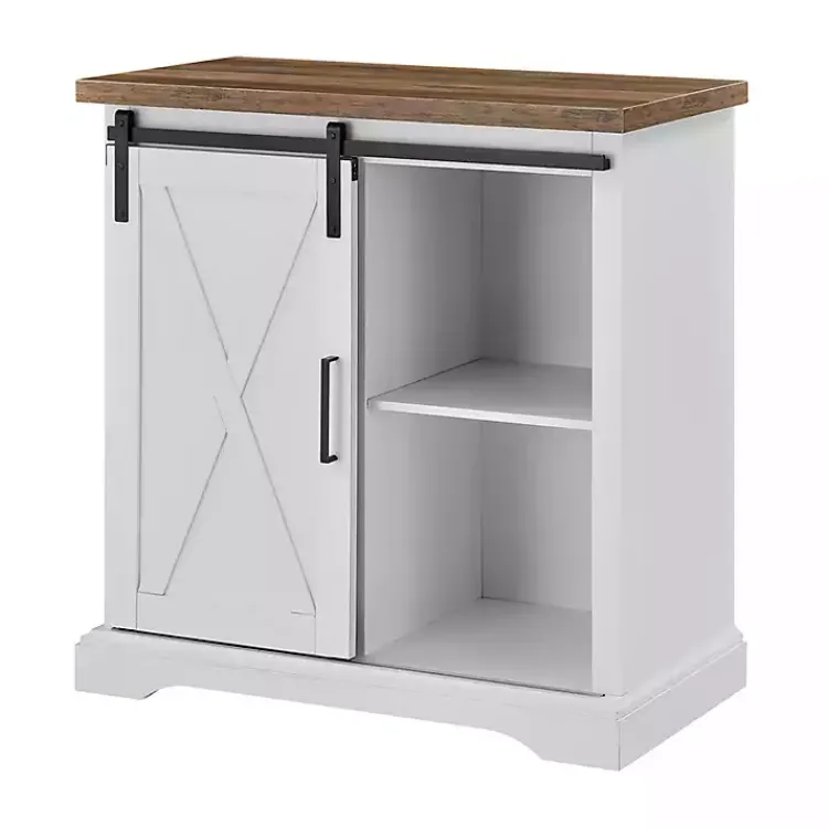 Kirklands Home Barn Door Cabinet White Hot
