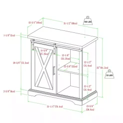 Kirklands Home Barn Door Cabinet White Hot