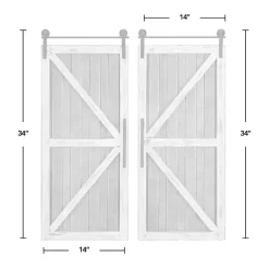 Kirklands Home White Barn Door Galvanized Wall Plaques, Set of 2 Gray Clearance