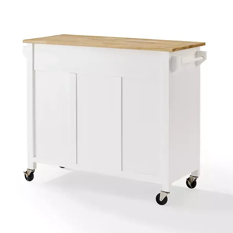 Kirklands Home Barn Door Kitchen Cart White