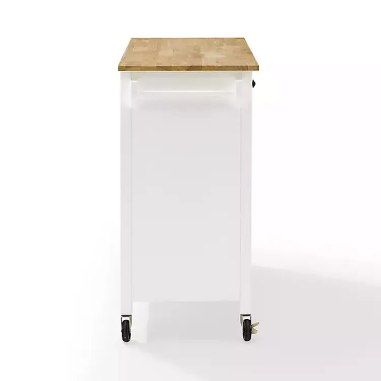 Kirklands Home Barn Door Kitchen Cart White