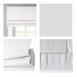 Kirklands Home Basketweave Cordless Roman Shade, 27 in. White