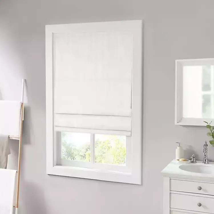 Kirklands Home Basketweave Cordless Roman Shade, 31 in. White New