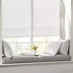 Kirklands Home Basketweave Cordless Roman Shade, 31 in. White New