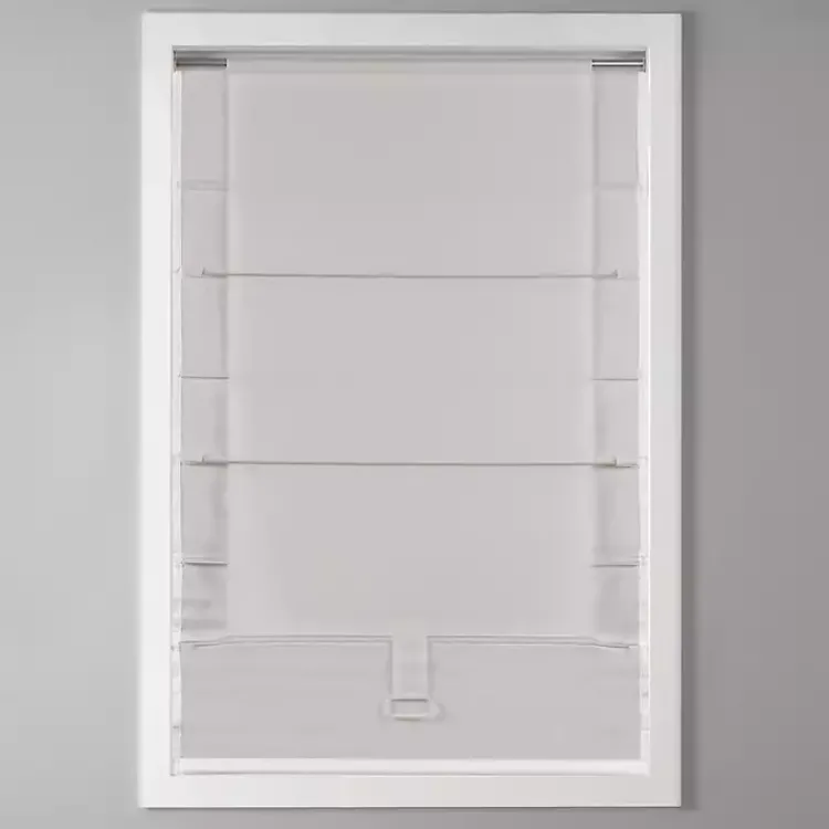 Kirklands Home Basketweave Cordless Roman Shade, 31 in. White New