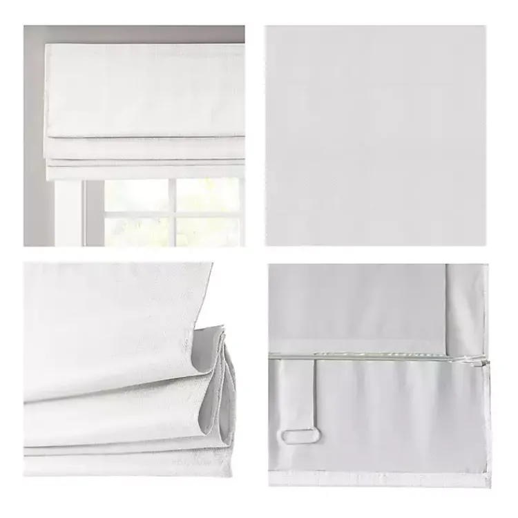 Kirklands Home Basketweave Cordless Roman Shade, 31 in. White New
