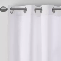 Kirklands Home Basketweave Curtain Panel Set, 84 in White Hot