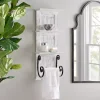 Kirklands Home White Beadboard Shelves with Towel Bar Rack Discount