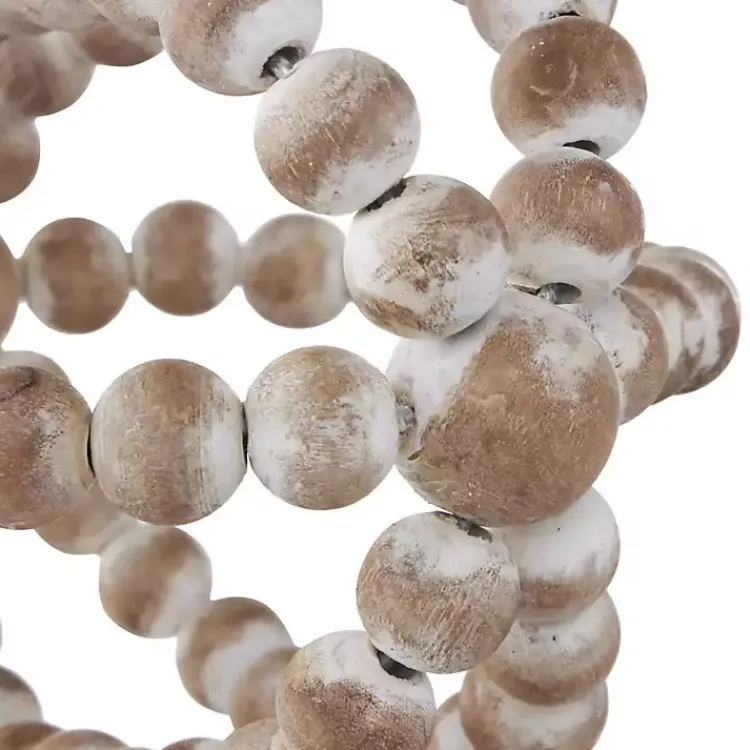 Bowl Filler>Kirklands Home White Beaded Boho Wooden Orbs, Set of 3
