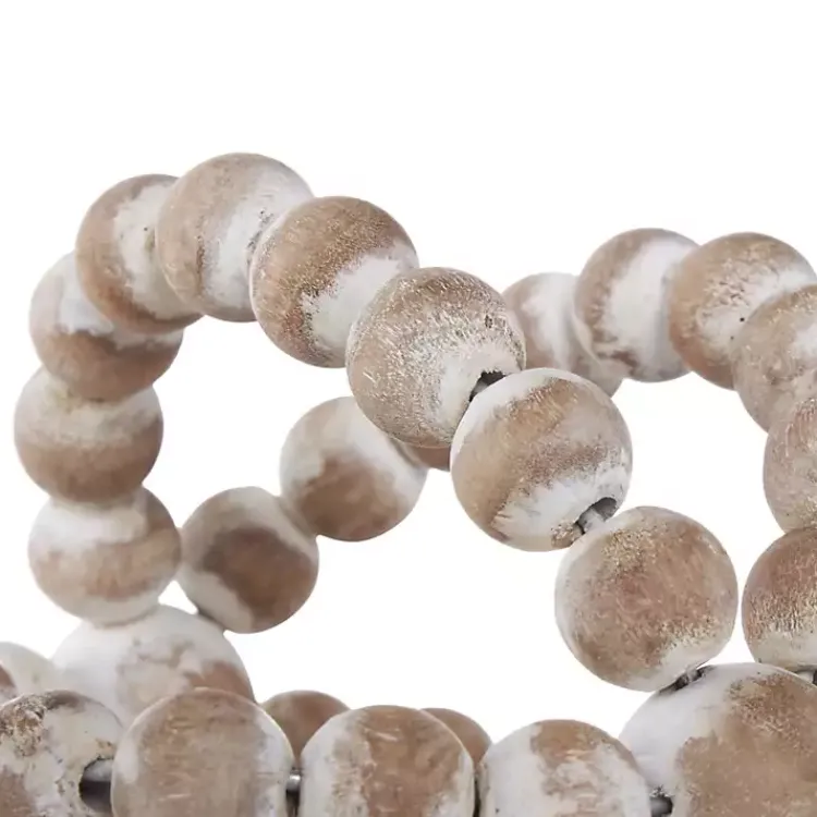 Bowl Filler>Kirklands Home White Beaded Boho Wooden Orbs, Set of 3