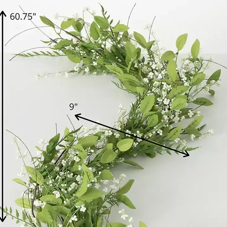 Arrangements & Greenery>Kirklands Home White Berry Leafy Garland