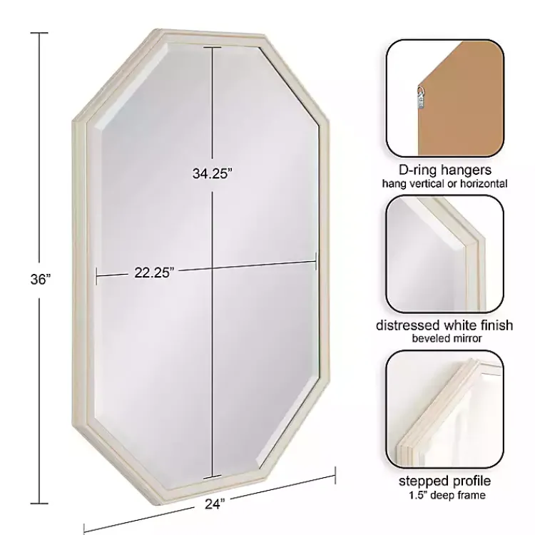 Kirklands Home White Beveled Octagon Wall Mirror Sale