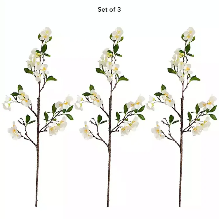 Stems & Bouquets>Kirklands Home Blossom Flower Stems, Set of 3 White