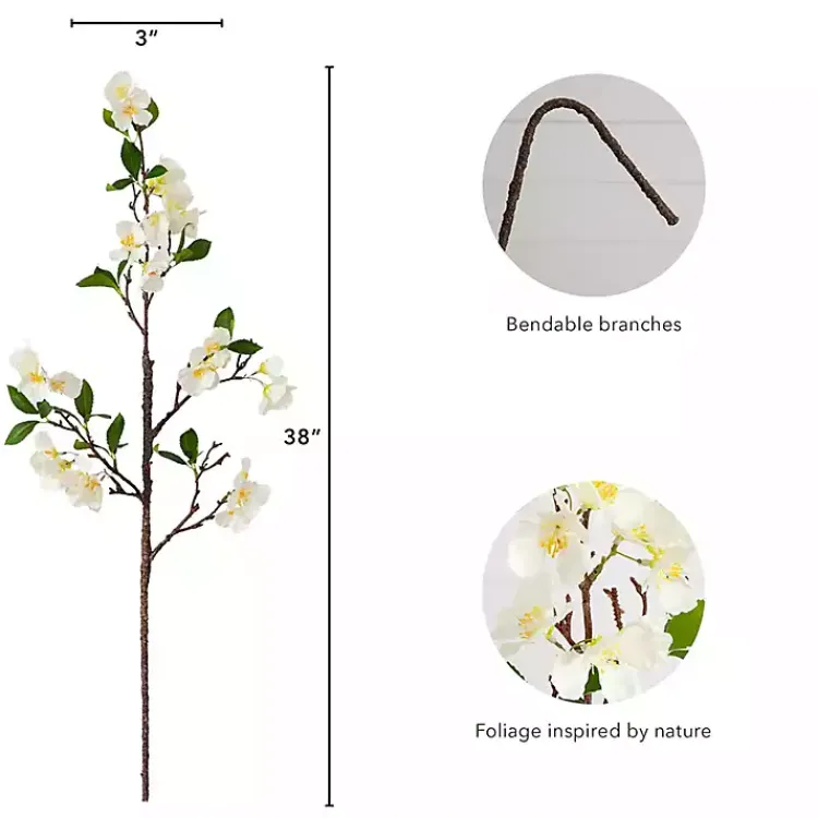 Stems & Bouquets>Kirklands Home Blossom Flower Stems, Set of 3 White