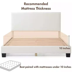 Kirklands Home Boucle Karson Queen Platform Bed White Clearance