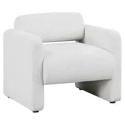 Kirklands Home Boucle Modern Accent Chair White Discount