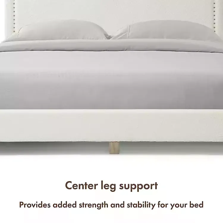 Kirklands Home Boucle Scalloped Corey Queen Platform Bed White Discount