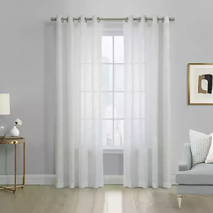 Kirklands Home Boucle Sheer Single Curtain Panel, 84 in. White Online