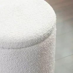 Kirklands Home Boucle Storage Ottoman White