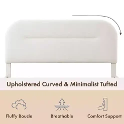 Kirklands Home Boucle Upholstered Sara Queen Bed White Sale