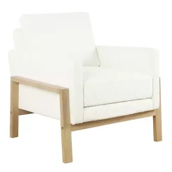 Kirklands Home Boucle Wood Frame Accent Chair White Online