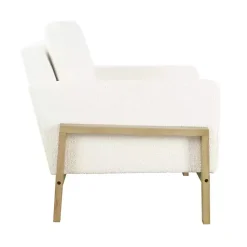 Kirklands Home Boucle Wood Frame Accent Chair White Online