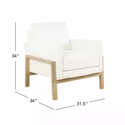 Kirklands Home Boucle Wood Frame Accent Chair White Online