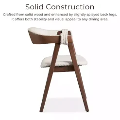 Kirklands Home Boucle Wood Penny Dining Chairs, Set of 2 White Outlet