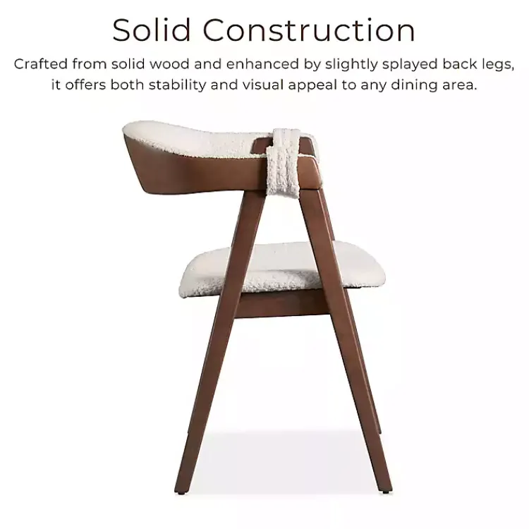 Kirklands Home Boucle Wood Penny Dining Chairs, Set of 2 White Outlet