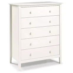 Kirklands Home Brazilian Pine Wood 5-Drawer Chest White Hot