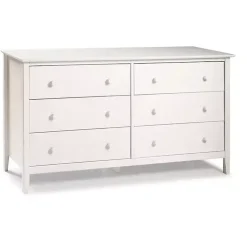 Kirklands Home Brazilian Pine Wood 6-Drawer Dresser White New