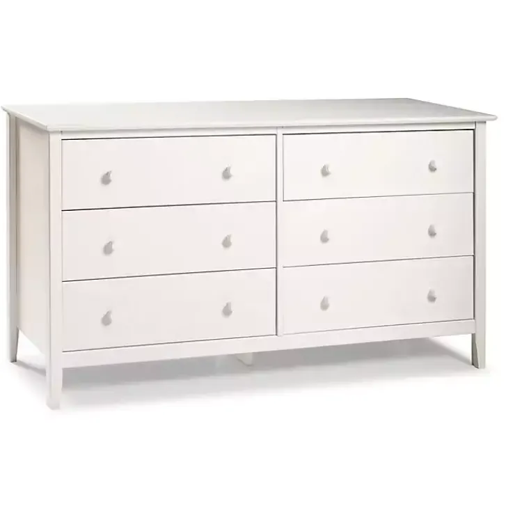 Kirklands Home Brazilian Pine Wood 6-Drawer Dresser White New