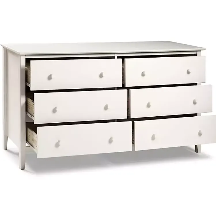 Kirklands Home Brazilian Pine Wood 6-Drawer Dresser White New