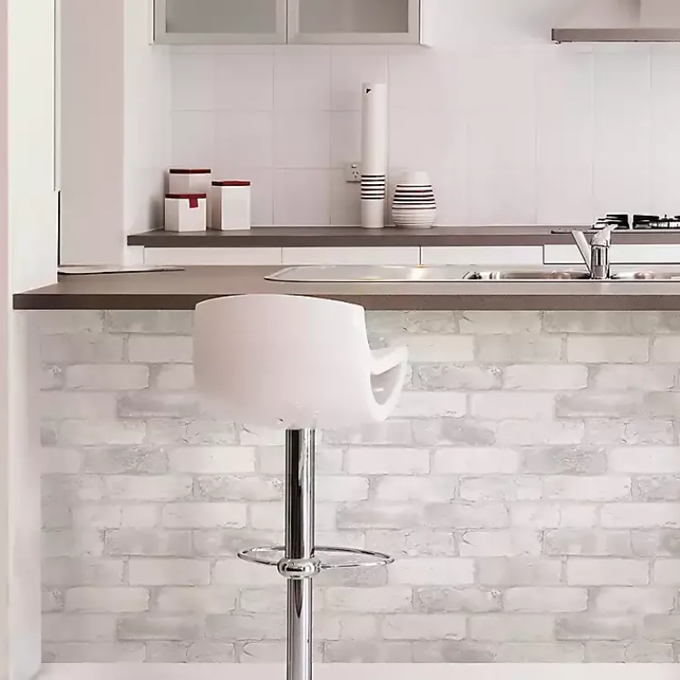 Kirklands Home White Brick Peel & Stick Wallpaper Outlet
