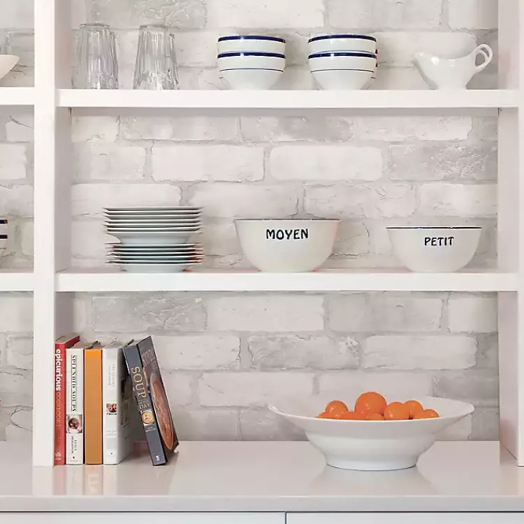 Kirklands Home White Brick Peel & Stick Wallpaper Outlet