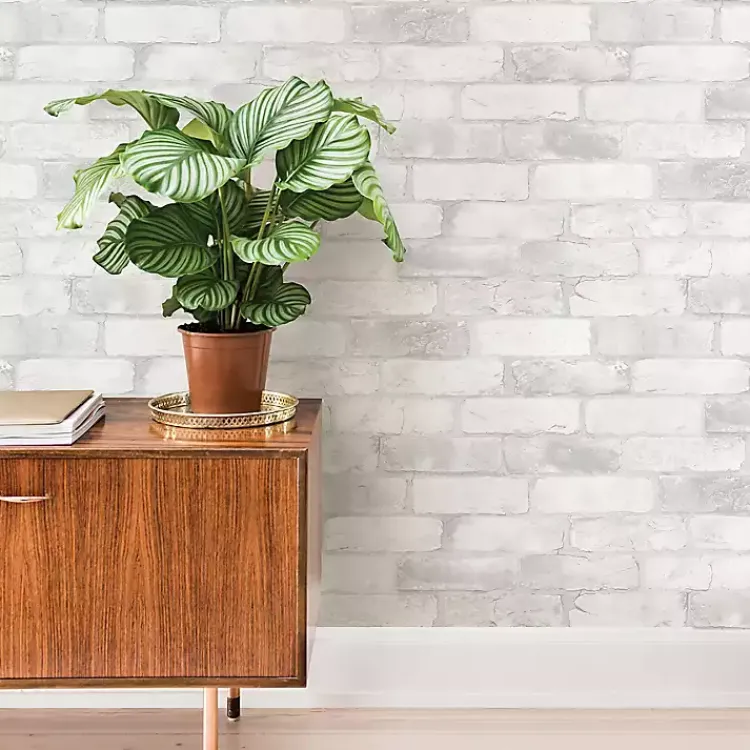 Kirklands Home White Brick Peel & Stick Wallpaper Outlet