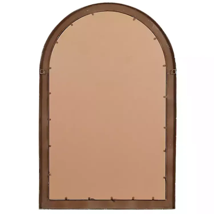 Kirklands Home White Brown Rustic Window Iron Frame Wall Mirror Sale