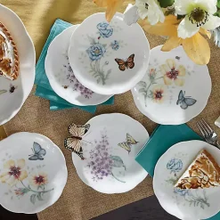Kirklands Home White Butterfly Meadow Appetizer Plates, Set of 6 Online
