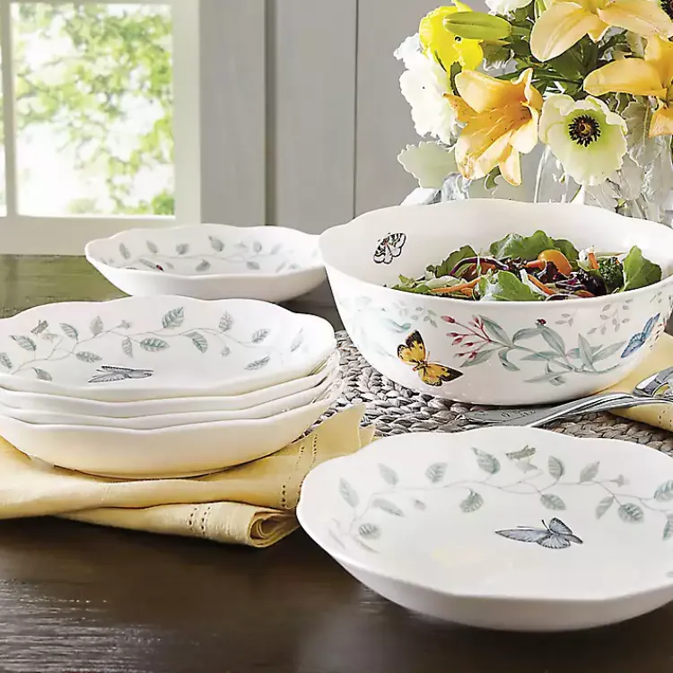 Kirklands Home White Butterfly Meadow 7-pc. Bowl Set Clearance