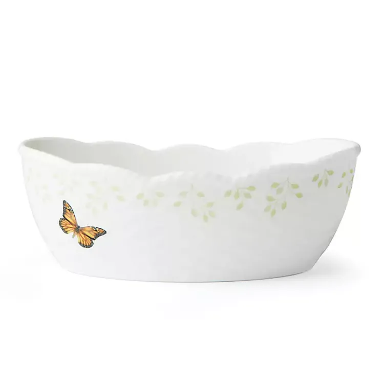 Kirklands Home White Butterfly Meadow Porcelain Bread Basket Outlet