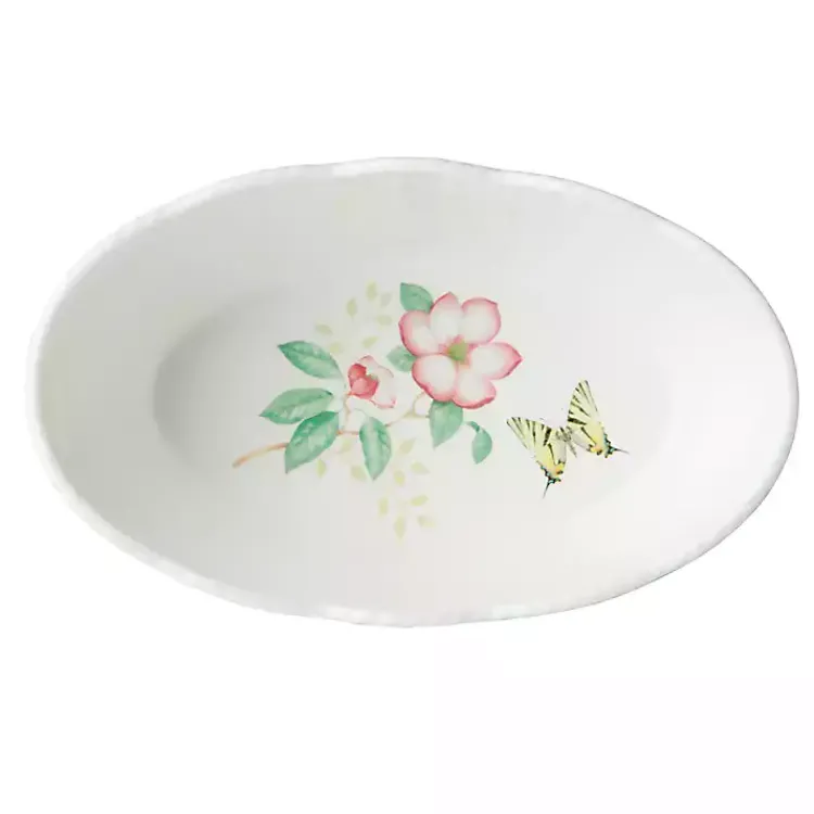 Kirklands Home White Butterfly Meadow Porcelain Bread Basket Outlet