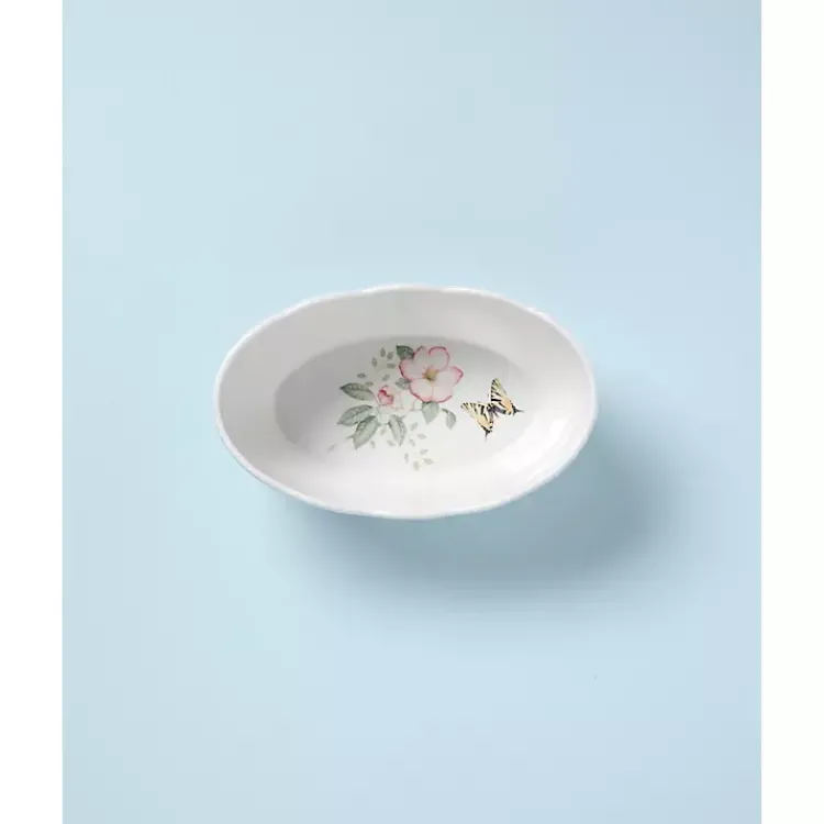 Kirklands Home White Butterfly Meadow Porcelain Bread Basket Outlet