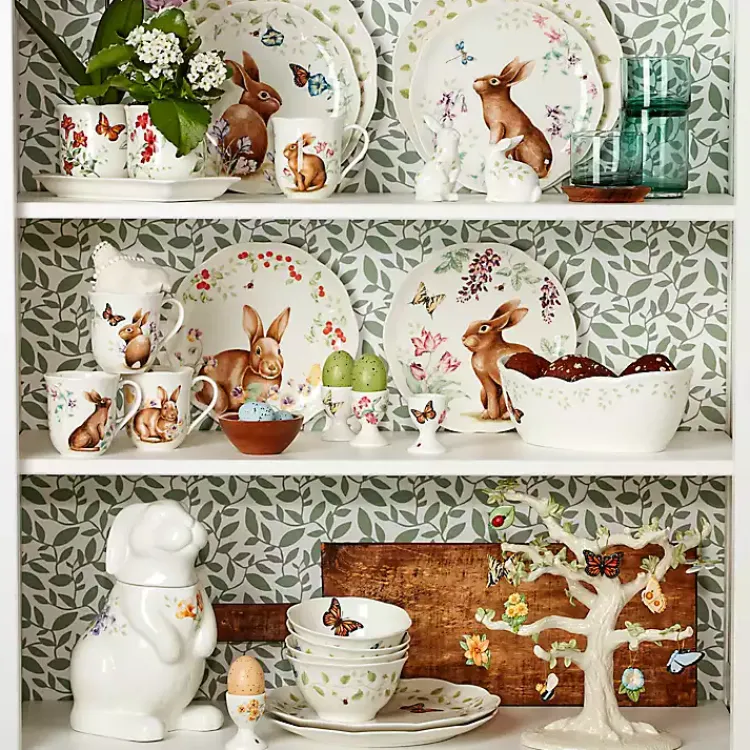 Kirklands Home White Butterfly Meadow Porcelain Bread Basket Outlet