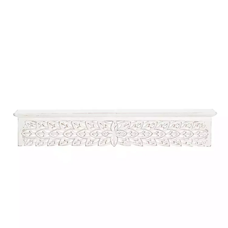 Kirklands Home White Carved Floral Decorative Wall Shelf Online