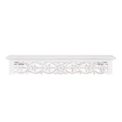 Kirklands Home White Carved Floral Wall Shelf