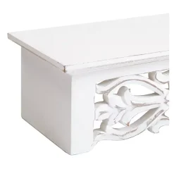 Kirklands Home White Carved Floral Wall Shelf