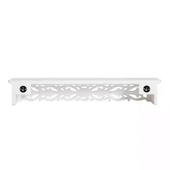 Kirklands Home White Carved Floral Wall Shelf