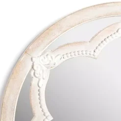 Kirklands Home White Carved Petal Wall Mirror Online