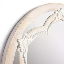 Kirklands Home White Carved Petal Wall Mirror Online