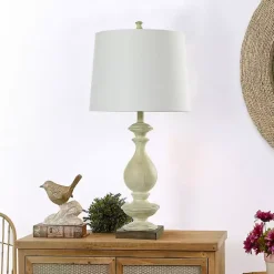 Kirklands Home Carved Traditional Table Lamp White Hot